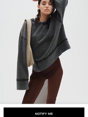 H&M distressed black sweatshirt